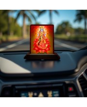 Car Desk/Table Top Lord Vishnu Lakshmi Wooden Photo Stand 3x4 Inches, Compact & Stylish Spiritual Display For Car, Home & Office (Pack Of 1) (F14562)