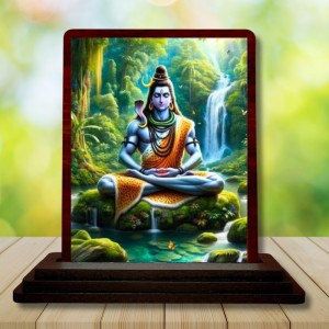 Car Desk/Table Top Lord Shiva Wooden Photo Stand 3x4 Inches, Compact & Stylish Spiritual Display For Car, Home & Office (Pack Of 1) (F14453) Car Desk/Table Top Lord Shiva Wooden Photo Stand 3x4 Inches, Compact & Stylish Spiritual Display For Car, Home & Office (Pack Of 1) (F14453)
