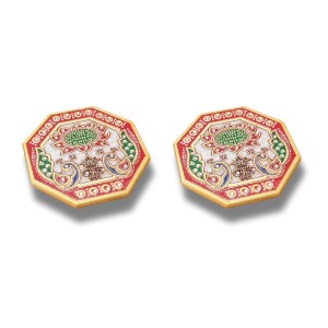 HiTechMart Handcrafted Octagon Marble Puja Chowki, Makrana Marble Pooja Platform with Kundan & Enamel Work, Decorative Pooja Chowki for Mandir, Home Temple, Festival, Gift Use – 4 Inch (2, Octagon) HiTechMart Handcrafted Octagon Marble Puja Chowki, Makrana Marble Pooja Platform with Kundan & Enamel Work, Decorative Pooja Chowki for Mandir, Home Temple, Festival, Gift Use – 4 Inch (2, Octagon)