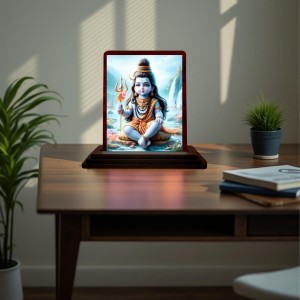 Car Desk/Table Top Lord Shiva Wooden Photo Stand 3x4 Inches, Compact & Stylish Spiritual Display For Car, Home & Office (Pack Of 1) (F14397) Car Desk/Table Top Lord Shiva Wooden Photo Stand 3x4 Inches, Compact & Stylish Spiritual Display For Car, Home & Office (Pack Of 1) (F14397)