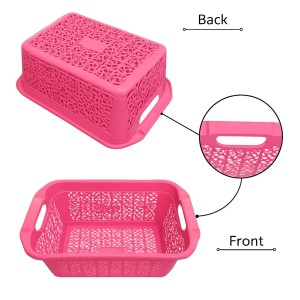 Plastic Laundry Basket with Handles – Durable, Ventilated Storage Hamper for Clothes and Home Organization (pink) Plastic Laundry Basket with Handles – Durable, Ventilated Storage Hamper for Clothes and Home Organization (pink)