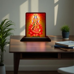 Car Desk/Table Top Lord Vishnu Lakshmi Wooden Photo Stand 3x4 Inches, Compact & Stylish Spiritual Display For Car, Home & Office (Pack Of 1) (F14562) Car Desk/Table Top Lord Vishnu Lakshmi Wooden Photo Stand 3x4 Inches, Compact & Stylish Spiritual Display For Car, Home & Office (Pack Of 1) (F14562)
