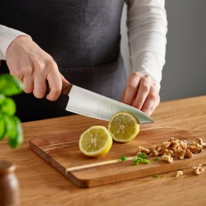 Stainless Steel Kitchen Knife with Wooden Handle – Sharp Multipurpose Chef Knife for Vegetables, Fruits & Meat Cutting