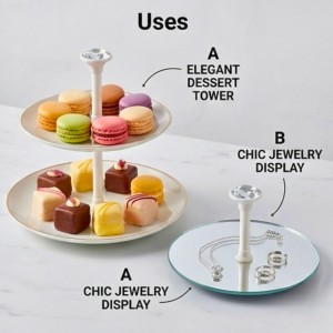 VBL Diamond Plastic Stands for Cake & Dessert Display – Clear Crystal Style Cupcake Pillars with White Base, Decorative Food Display Supports for Parties, Weddings & Events (Set of 10) VBL Diamond Plastic Stands for Cake & Dessert Display – Clear Crystal Style Cupcake Pillars with White Base, Decorative Food Display Supports for Parties, Weddings & Events (Set of 10)