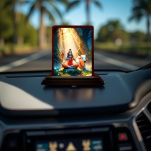 Car Desk/Table Top Lord Shiva Wooden Photo Stand 3x4 Inches, Compact & Stylish Spiritual Display For Car, Home & Office (Pack Of 1) (F14626) Car Desk/Table Top Lord Shiva Wooden Photo Stand 3x4 Inches, Compact & Stylish Spiritual Display For Car, Home & Office (Pack Of 1) (F14626)