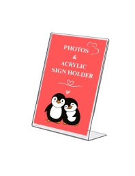 Acrylic Tent Card Holder, Slanted L Shape Menu Display Stand, Clear Portrait Frame for Desk, Photo, Flyer, Document, Paper Display, 3MM Premium Cast Acrylic Signage Stand(8x10-3Pcs)