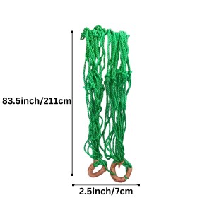 Durable Green Rope Net with Hammock Swing Hanging Net Mesh Sleeping Bed | Strong Nylon Outdoor, Sports, Garden or Decorative Use | Heavy Duty Multipurpose Rope Mesh (Green)