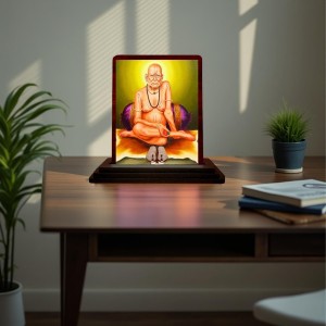 Car Desk/Table Top Swami Samarth Wooden Photo Stand 3x4 Inches, Compact & Stylish Spiritual Display For Car, Home & Office (Pack Of 1) (F14493) Car Desk/Table Top Swami Samarth Wooden Photo Stand 3x4 Inches, Compact & Stylish Spiritual Display For Car, Home & Office (Pack Of 1) (F14493)