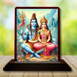 Car Desk/Table Top Lord Shiva And Parvathi Wooden Photo Stand 3x4 Inches, Compact & Stylish Spiritual Display For Car, Home & Office (Pack Of 1) (F14529) Car Desk/Table Top Lord Shiva And Parvathi Wooden Photo Stand 3x4 Inches, Compact & Stylish Spiritual Display For Car, Home & Office (Pack Of 1) (F14529)