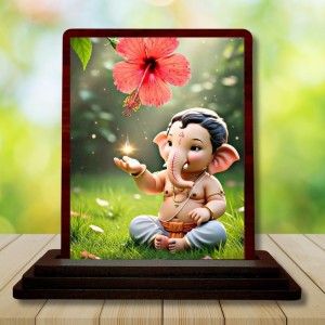 Car Desk/Table Top Lord Ganesha Wooden Photo Stand 3x4 Inches, Compact & Stylish Spiritual Display For Car, Home & Office (Pack Of 1) (F14394) Car Desk/Table Top Lord Ganesha Wooden Photo Stand 3x4 Inches, Compact & Stylish Spiritual Display For Car, Home & Office (Pack Of 1) (F14394)