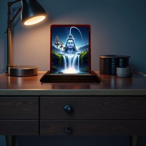 Car Desk/Table Top Lord Shiva Wooden Photo Stand 3x4 Inches, Compact & Stylish Spiritual Display For Car, Home & Office (Pack Of 1) (F14627) Car Desk/Table Top Lord Shiva Wooden Photo Stand 3x4 Inches, Compact & Stylish Spiritual Display For Car, Home & Office (Pack Of 1) (F14627)