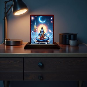 Car Desk/Table Top Lord Shiva Wooden Photo Stand 3x4 Inches, Compact & Stylish Spiritual Display For Car, Home & Office (Pack Of 1) (F14623) Car Desk/Table Top Lord Shiva Wooden Photo Stand 3x4 Inches, Compact & Stylish Spiritual Display For Car, Home & Office (Pack Of 1) (F14623)