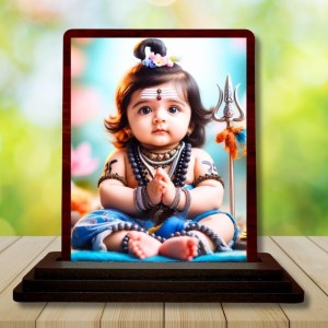 Car Desk/Table Top Lord Shiva Wooden Photo Stand 3x4 Inches, Compact & Stylish Spiritual Display For Car, Home & Office (Pack Of 1) (F14505) Car Desk/Table Top Lord Shiva Wooden Photo Stand 3x4 Inches, Compact & Stylish Spiritual Display For Car, Home & Office (Pack Of 1) (F14505)