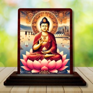 Car Desk/Table Top Lord Buddha Wooden Photo Stand 3x4 Inches, Compact & Stylish Spiritual Display For Car, Home & Office (Pack Of 1) (F14460) Car Desk/Table Top Lord Buddha Wooden Photo Stand 3x4 Inches, Compact & Stylish Spiritual Display For Car, Home & Office (Pack Of 1) (F14460)