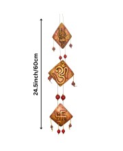 Handcrafted Terracotta Wall Hanging Ornament with Trishul, Om & Swastik Symbols | Decorative Spiritual Home décor for Entrance, Pooja Room & Living Room (Triangular) Handcrafted Terracotta Wall Hanging Ornament with Trishul, Om & Swastik Symbols | Decorative Spiritual Home décor for Entrance, Pooja Room & Living Room (Triangular)