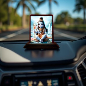 Car Desk/Table Top Lord Shiva Wooden Photo Stand 3x4 Inches, Compact & Stylish Spiritual Display For Car, Home & Office (Pack Of 1) (F14397) Car Desk/Table Top Lord Shiva Wooden Photo Stand 3x4 Inches, Compact & Stylish Spiritual Display For Car, Home & Office (Pack Of 1) (F14397)
