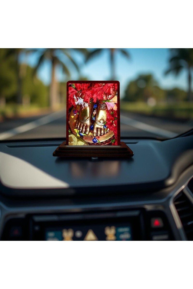 Car Desk/Table Top Maa Tara Wooden Photo Stand 3x4 Inches, Compact & Stylish Spiritual Display For Car, Home & Office (Pack Of 1) (F14580)