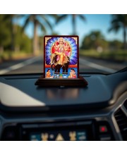 Car Desk/Table Top Lord Vishwakarma Wooden Photo Stand 3x4 Inches, Compact & Stylish Spiritual Display For Car, Home & Office (Pack Of 1) (F14581)