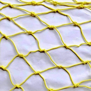 Durable Yellow Rope Net with Hammock Swing Hanging Net Mesh Sleeping Bed | Strong Nylon Outdoor, Sports, Garden or Decorative Use | Heavy Duty Multipurpose Rope Mesh (Yellow)