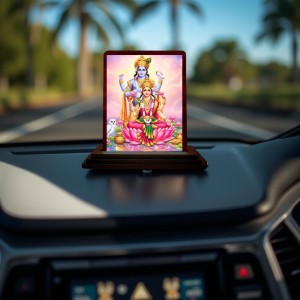 Car Desk/Table Top Lord Vishnu Lakshmi Wooden Photo Stand 3x4 Inches, Compact & Stylish Spiritual Display For Car, Home & Office (Pack Of 1) (F14563) Car Desk/Table Top Lord Vishnu Lakshmi Wooden Photo Stand 3x4 Inches, Compact & Stylish Spiritual Display For Car, Home & Office (Pack Of 1) (F14563)