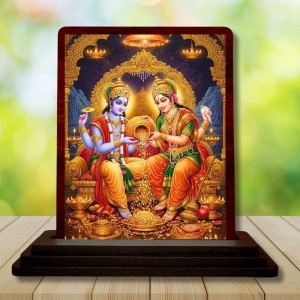 Car Desk/Table Top Lord Vishnu Lakshmi Wooden Photo Stand 3x4 Inches, Compact & Stylish Spiritual Display For Car, Home & Office (Pack Of 1) (F14565) Car Desk/Table Top Lord Vishnu Lakshmi Wooden Photo Stand 3x4 Inches, Compact & Stylish Spiritual Display For Car, Home & Office (Pack Of 1) (F14565)