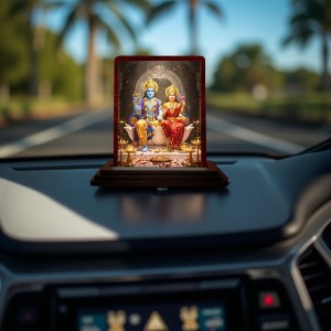 Car Desk/Table Top Lord Vishnu And Lakshmi Wooden Photo Stand 3x4 Inches, Compact & Stylish Spiritual Display For Car, Home & Office (Pack Of 1) (F14610) Car Desk/Table Top Lord Vishnu And Lakshmi Wooden Photo Stand 3x4 Inches, Compact & Stylish Spiritual Display For Car, Home & Office (Pack Of 1) (F14610)