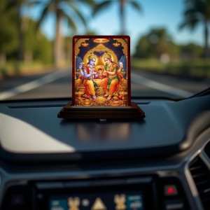 Car Desk/Table Top Lord Vishnu Lakshmi Wooden Photo Stand 3x4 Inches, Compact & Stylish Spiritual Display For Car, Home & Office (Pack Of 1) (F14565) Car Desk/Table Top Lord Vishnu Lakshmi Wooden Photo Stand 3x4 Inches, Compact & Stylish Spiritual Display For Car, Home & Office (Pack Of 1) (F14565)