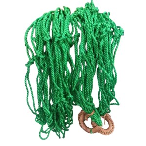 Durable Green Rope Net with Hammock Swing Hanging Net Mesh Sleeping Bed | Strong Nylon Outdoor, Sports, Garden or Decorative Use | Heavy Duty Multipurpose Rope Mesh (Green)