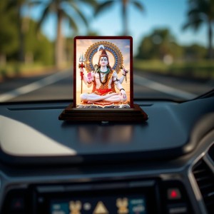 Car Desk/Table Top Lord Shiva Wooden Photo Stand 3x4 Inches, Compact & Stylish Spiritual Display For Car, Home & Office (Pack Of 1) (F14417) Car Desk/Table Top Lord Shiva Wooden Photo Stand 3x4 Inches, Compact & Stylish Spiritual Display For Car, Home & Office (Pack Of 1) (F14417)