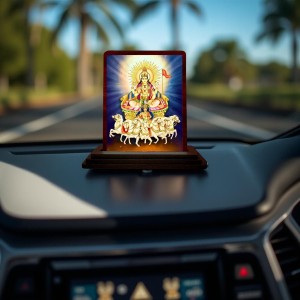 Car Desk/Table Top Lord Surya Wooden Photo Stand 3x4 Inches, Compact & Stylish Spiritual Display For Car, Home & Office (Pack Of 1) (F14514) Car Desk/Table Top Lord Surya Wooden Photo Stand 3x4 Inches, Compact & Stylish Spiritual Display For Car, Home & Office (Pack Of 1) (F14514)