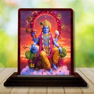 Car Desk/Table Top Lord Vishnu Wooden Photo Stand 3x4 Inches, Compact & Stylish Spiritual Display For Car, Home & Office (Pack Of 1) (F14612) Car Desk/Table Top Lord Vishnu Wooden Photo Stand 3x4 Inches, Compact & Stylish Spiritual Display For Car, Home & Office (Pack Of 1) (F14612)