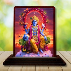 Car Desk/Table Top Lord Vishnu Wooden Photo Stand 3x4 Inches, Compact & Stylish Spiritual Display For Car, Home & Office (Pack Of 1) (F14406) Car Desk/Table Top Lord Vishnu Wooden Photo Stand 3x4 Inches, Compact & Stylish Spiritual Display For Car, Home & Office (Pack Of 1) (F14406)