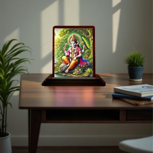 Car Desk/Table Top Lord Ganesha Wooden Photo Stand 3x4 Inches, Compact & Stylish Spiritual Display For Car, Home & Office (Pack Of 1) (F14509) Car Desk/Table Top Lord Ganesha Wooden Photo Stand 3x4 Inches, Compact & Stylish Spiritual Display For Car, Home & Office (Pack Of 1) (F14509)