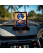 Car Desk/Table Top Lord Vishnu Wooden Photo Stand 3x4 Inches, Compact & Stylish Spiritual Display For Car, Home & Office (Pack Of 1) (F14419)