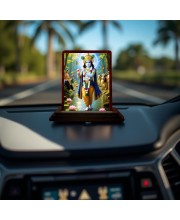 Car Desk/Table Top Lord Krishna Wooden Photo Stand 3x4 Inches, Compact & Stylish Spiritual Display For Car, Home & Office (Pack Of 1) (F14409) Car Desk/Table Top Lord Krishna Wooden Photo Stand 3x4 Inches, Compact & Stylish Spiritual Display For Car, Home & Office (Pack Of 1) (F14409)