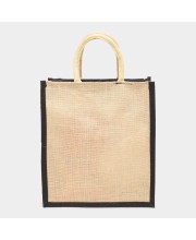 Brink Women's Black Jute Tote Bag - (M582) Brink Women's Black Jute Tote Bag - (M582)