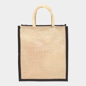 Brink Women's Black Jute Tote Bag - (M582) Brink Women's Black Jute Tote Bag - (M582)