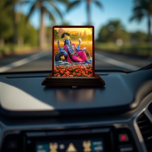 Car Desk/Table Top Lord Vishnu Wooden Photo Stand 3x4 Inches, Compact & Stylish Spiritual Display For Car, Home & Office (Pack Of 1) (F14404) Car Desk/Table Top Lord Vishnu Wooden Photo Stand 3x4 Inches, Compact & Stylish Spiritual Display For Car, Home & Office (Pack Of 1) (F14404)