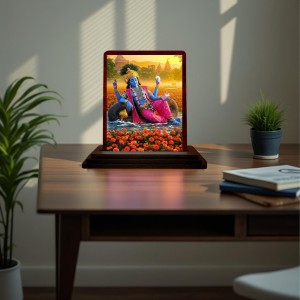 Car Desk/Table Top Lord Vishnu Wooden Photo Stand 3x4 Inches, Compact & Stylish Spiritual Display For Car, Home & Office (Pack Of 1) (F14404) Car Desk/Table Top Lord Vishnu Wooden Photo Stand 3x4 Inches, Compact & Stylish Spiritual Display For Car, Home & Office (Pack Of 1) (F14404)