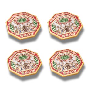 HiTechMart Handcrafted Octagon Marble Puja Chowki, Makrana Marble Pooja Platform with Kundan & Enamel Work, Decorative Pooja Chowki for Mandir, Home Temple, Festival, Gift Use – 4 Inch (4, Octagon) HiTechMart Handcrafted Octagon Marble Puja Chowki, Makrana Marble Pooja Platform with Kundan & Enamel Work, Decorative Pooja Chowki for Mandir, Home Temple, Festival, Gift Use – 4 Inch (4, Octagon)