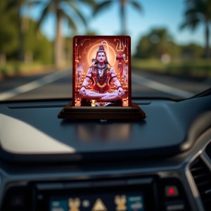 Car Desk/Table Top Lord Shiva Wooden Photo Stand 3x4 Inches, Compact & Stylish Spiritual Display For Car, Home & Office (Pack Of 1) (F14615) Car Desk/Table Top Lord Shiva Wooden Photo Stand 3x4 Inches, Compact & Stylish Spiritual Display For Car, Home & Office (Pack Of 1) (F14615)