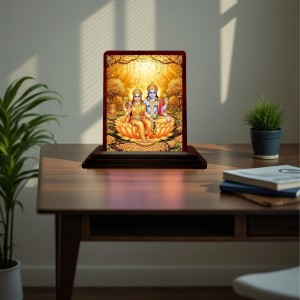 Car Desk/Table Top Lord Vishnu Lakshmi Wooden Photo Stand 3x4 Inches, Compact & Stylish Spiritual Display For Car, Home & Office (Pack Of 1) (F14564) Car Desk/Table Top Lord Vishnu Lakshmi Wooden Photo Stand 3x4 Inches, Compact & Stylish Spiritual Display For Car, Home & Office (Pack Of 1) (F14564)