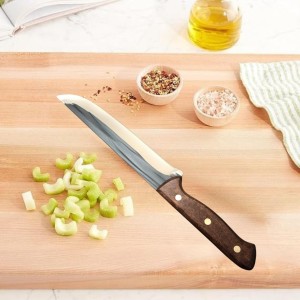 Stainless Steel Kitchen Knife with Wooden Handle – Razor Sharp Multipurpose Chef Utility Knife for Cutting, Slicing & Chopping (Large)