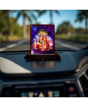 Car Desk/Table Top Lord Vishnu Lakshmi Wooden Photo Stand 3x4 Inches, Compact & Stylish Spiritual Display For Car, Home & Office (Pack Of 1) (F14441)