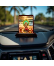 Car Desk/Table Top Lord Krishna Wooden Photo Stand 3x4 Inches, Compact & Stylish Spiritual Display For Car, Home & Office (Pack Of 1) (F14388) Car Desk/Table Top Lord Krishna Wooden Photo Stand 3x4 Inches, Compact & Stylish Spiritual Display For Car, Home & Office (Pack Of 1) (F14388)