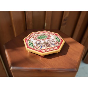 HiTechMart Handcrafted Octagon Marble Puja Chowki, Makrana Marble Pooja Platform with Kundan & Enamel Work, Decorative Pooja Chowki for Mandir, Home Temple, Festival, Gift Use – 4 Inch (1, Octagon) HiTechMart Handcrafted Octagon Marble Puja Chowki, Makrana Marble Pooja Platform with Kundan & Enamel Work, Decorative Pooja Chowki for Mandir, Home Temple, Festival, Gift Use – 4 Inch (1, Octagon)