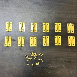 12 pcs Mini Hinges with Screws – Small Brass Hardware for Wooden Boxes, Models & Furniture 12 pcs Mini Hinges with Screws – Small Brass Hardware for Wooden Boxes, Models & Furniture