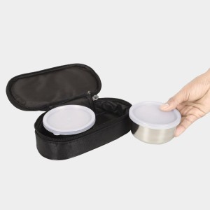 Stainless Steel Lunch Box Container -10 X 5cm |Bag- 22 X 11 X 7cm, Container- 2+ with Bag Stainless Steel Lunch Box Container -10 X 5cm |Bag- 22 X 11 X 7cm, Container- 2+ with Bag