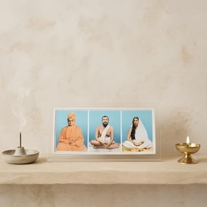 Hitech Sales Swami Vivekananda and Ramakrishna Paramahansa and Sarada maa photo, Three pictures in one Frame, Acrylic photo frame for Table, living room, gifts (6 x 3 inch)