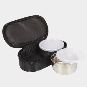 Stainless Steel Lunch Box Container -10 X 5cm |Bag- 22 X 11 X 7cm, Container- 2+ with Bag Stainless Steel Lunch Box Container -10 X 5cm |Bag- 22 X 11 X 7cm, Container- 2+ with Bag